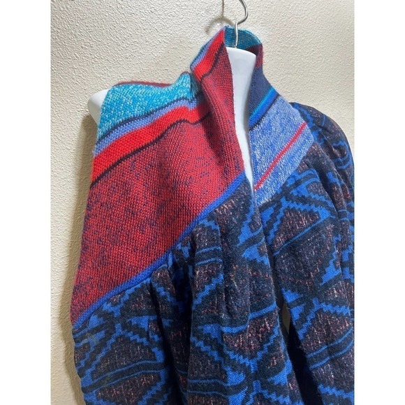 Womens Boho Infinity Scarf 21.5x30 Knit Multi Pattern Print Indie Hippie Cottage - Picture 2 of 6